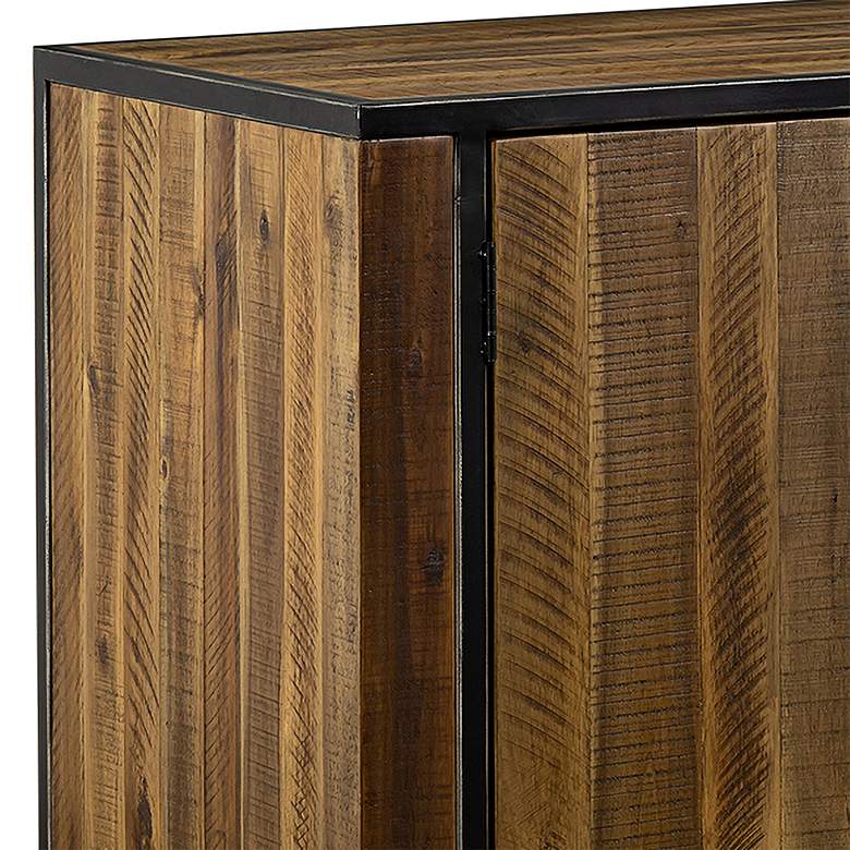 Image 3 Cusco 57" Wide Rustic Antique Acacia Wood and Metal 3-Drawer Buffet more views
