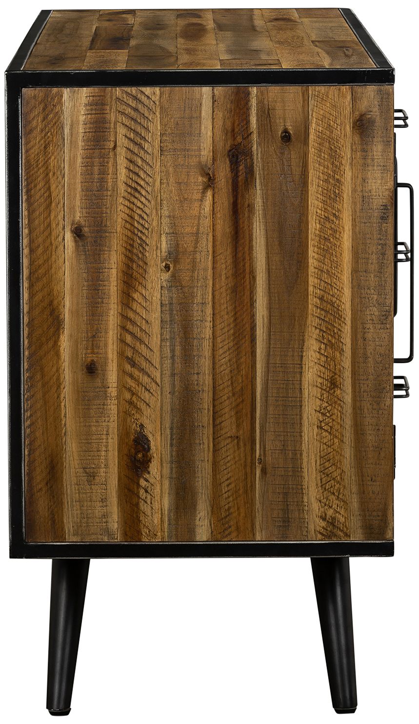 Cusco 57" Wide Rustic Antique Acacia Wood and Metal 3-Drawer Buffet