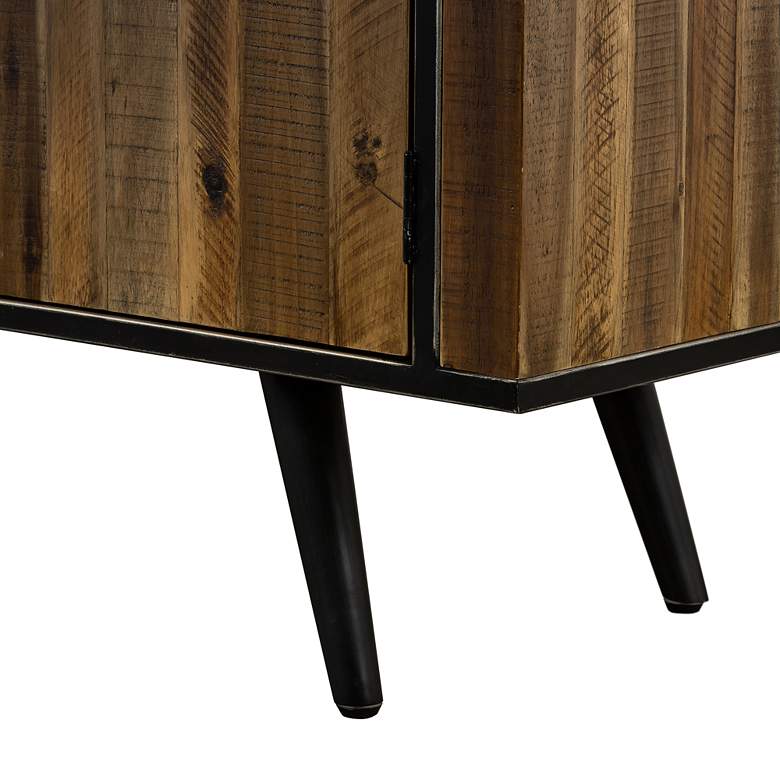 Image 7 Cusco 57" Wide Rustic Antique Acacia Wood and Metal 3-Drawer Buffet more views