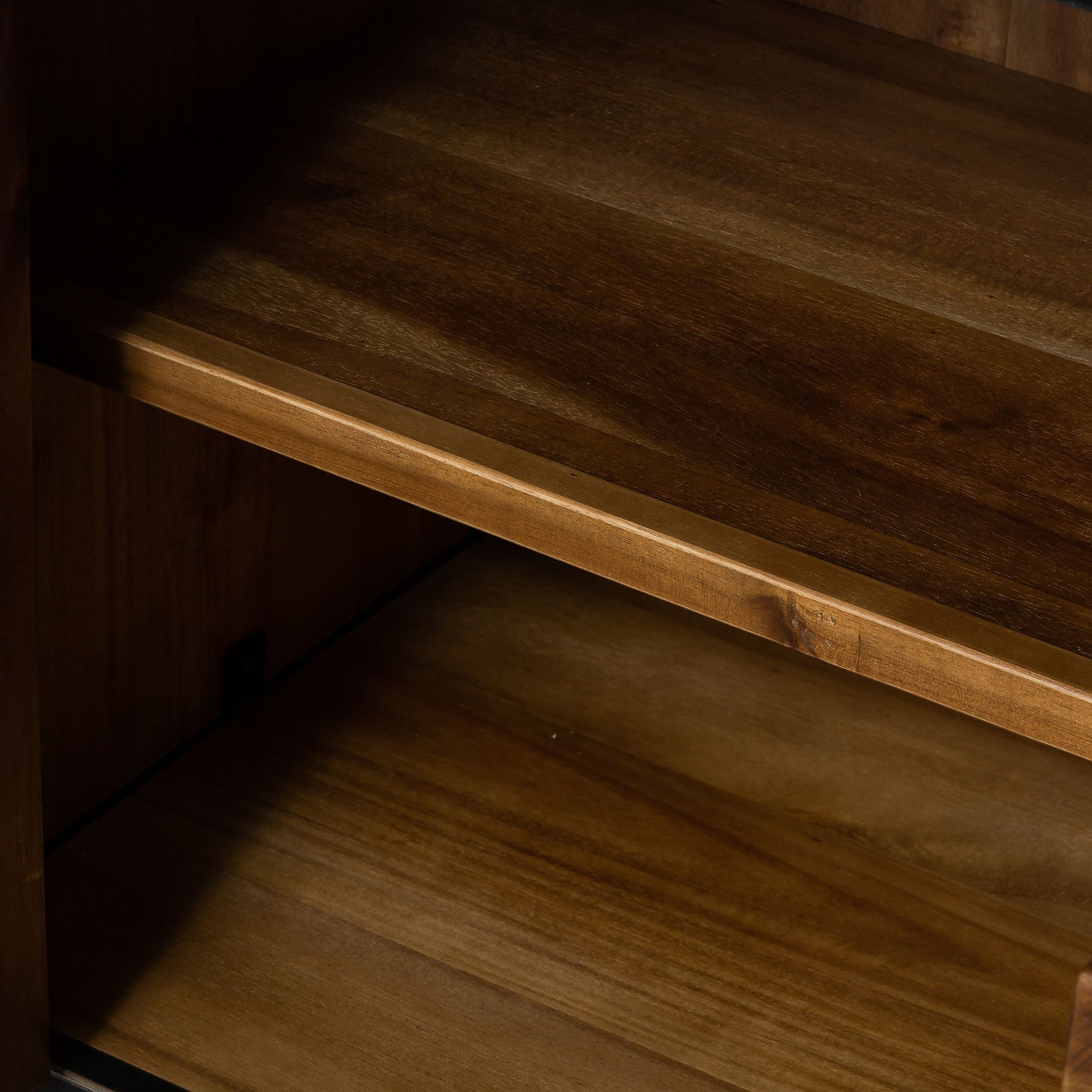 Cusco 57" Wide Rustic Antique Acacia Wood and Metal 3-Drawer Buffet