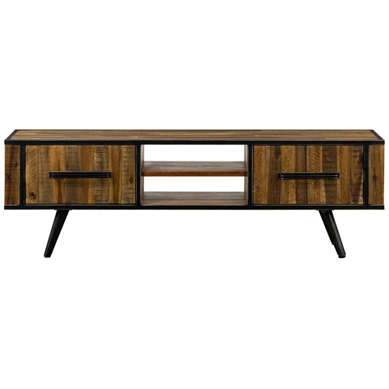 Image 1 Cusco 59 in. Wide TV Stand in Antique Acacia Wood, and Metal