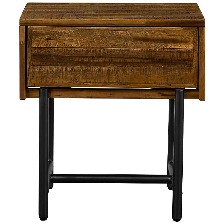 Image 1 Cusco Nightstand with 1 Drawer in Rustic Acacia Wood