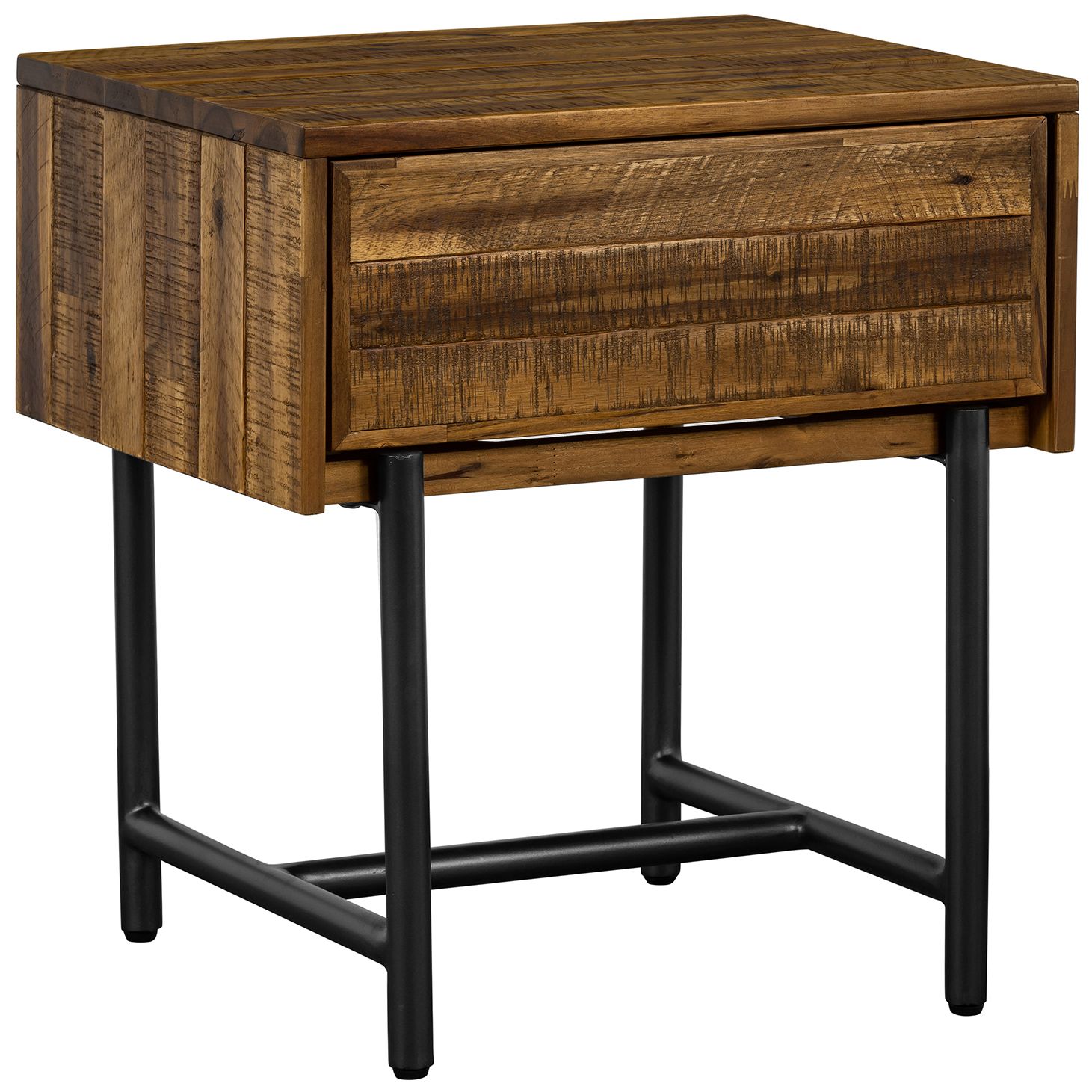 Image 3 Cusco Nightstand with 1 Drawer in Rustic Acacia Wood more views