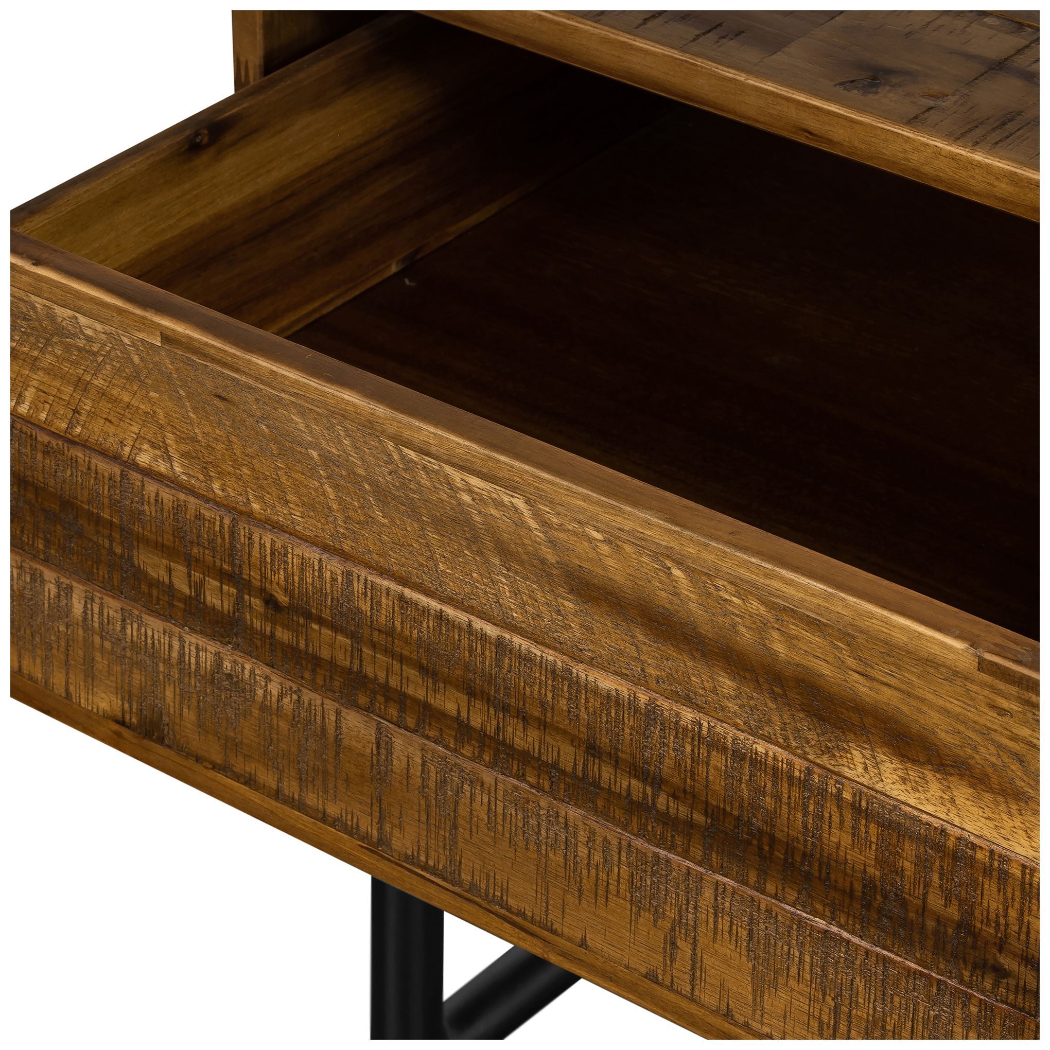 Cusco Nightstand with 1 Drawer in Rustic Acacia Wood