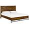 Cusco Queen Platform Bed in Antique Acacia Wood and Metal