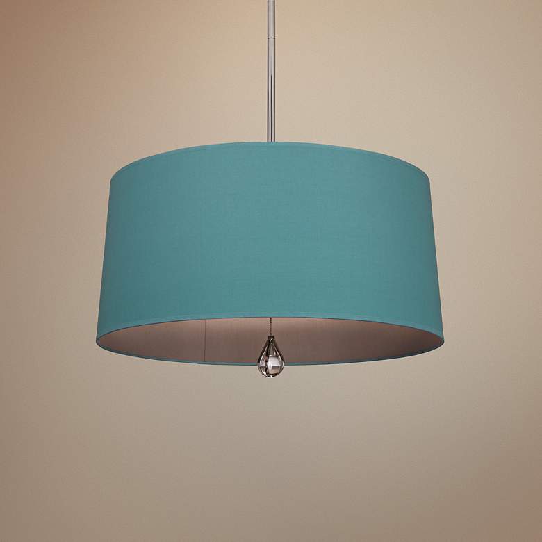 Image 1 Custis Collection 25 1/2 inch Wide Mayo Teal Pendant