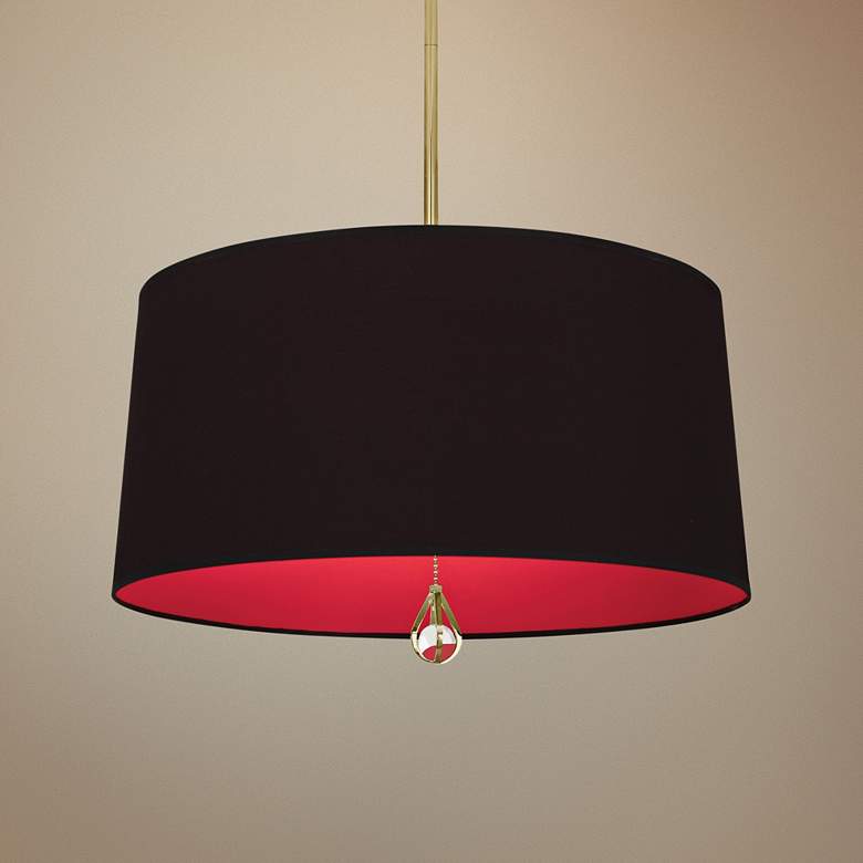 Image 1 Custis Collection 25 1/2"W Blacksmith Black and Red Pendant