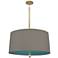 Custis Collection 25 1/2"W Carter Gray and Mayo Teal Pendant