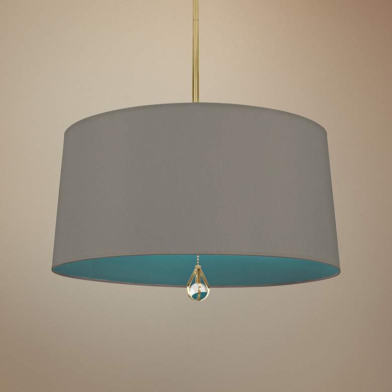 Image 1 Custis Collection 25 1/2"W Carter Gray and Mayo Teal Pendant