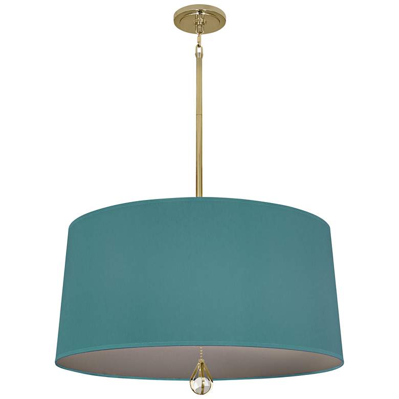 Image 2 Custis Collection 25 1/2"W Mayo Teal and Carter Gray Pendant