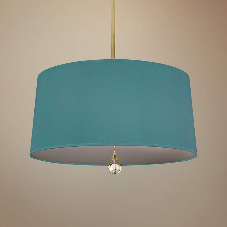 Image 1 Custis Collection 25 1/2"W Mayo Teal and Carter Gray Pendant