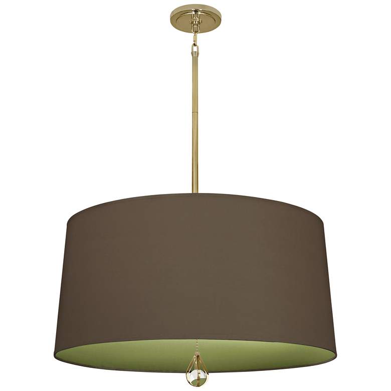 Custis Collection 25 1/2 inchW Storm and Parrot Green Pendant