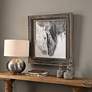 5_Custom Black and White Horses 31 1/2" Square Framed Wall Art more views