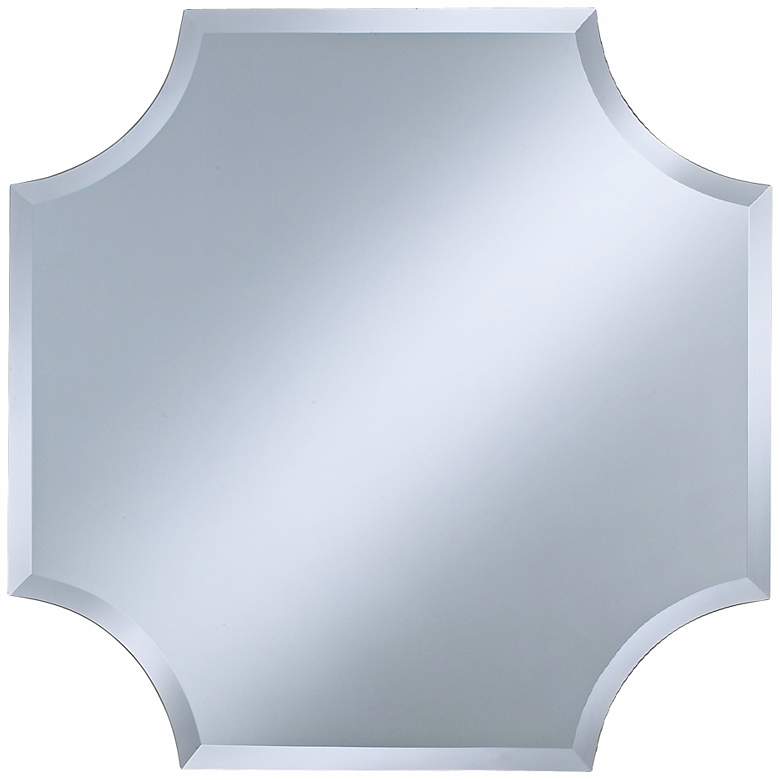 Image 2 Cut Corner Frameless 30 inch x 30 inch Beveled Wall Mirror