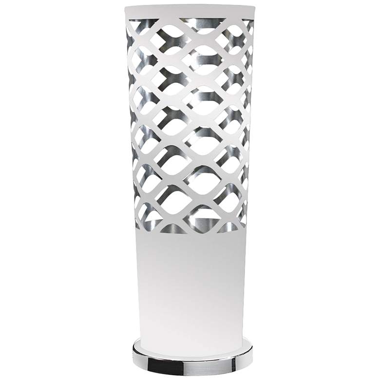 Image 1 Cut Out JTone White and Silver Accent Table Lamp