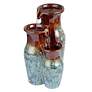 6_Cutie Mediterranean Jar 11 1/2" High Ceramic Tabletop Fountain more views