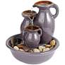 5_Cutie Triple Jug Indoor-Outdoor 8 1/4" High Tabletop Fountain more views