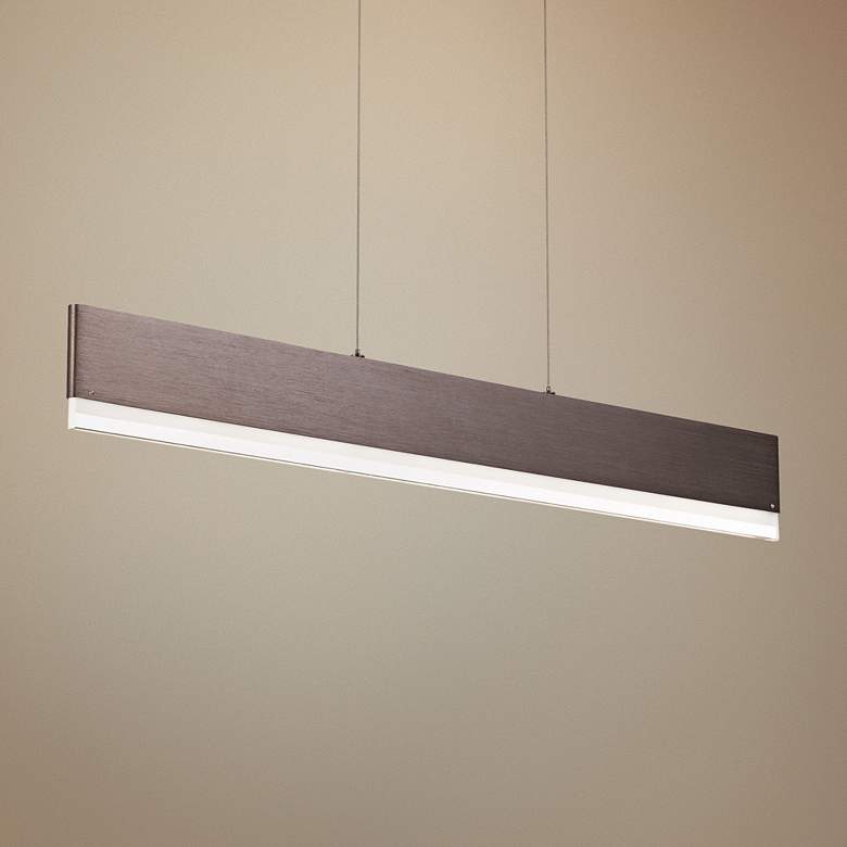 Image 1 Cutlas 36"W Brushed Bronze LED Kitchen Island Light Pendant