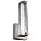 Cutler 13 1/2" High Nickel and Crackle Glass LED Wall Sconce
