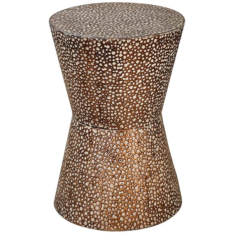 Image 3 Cutler 14" Wide Antiqued Copper Bronze Modern Accent Table