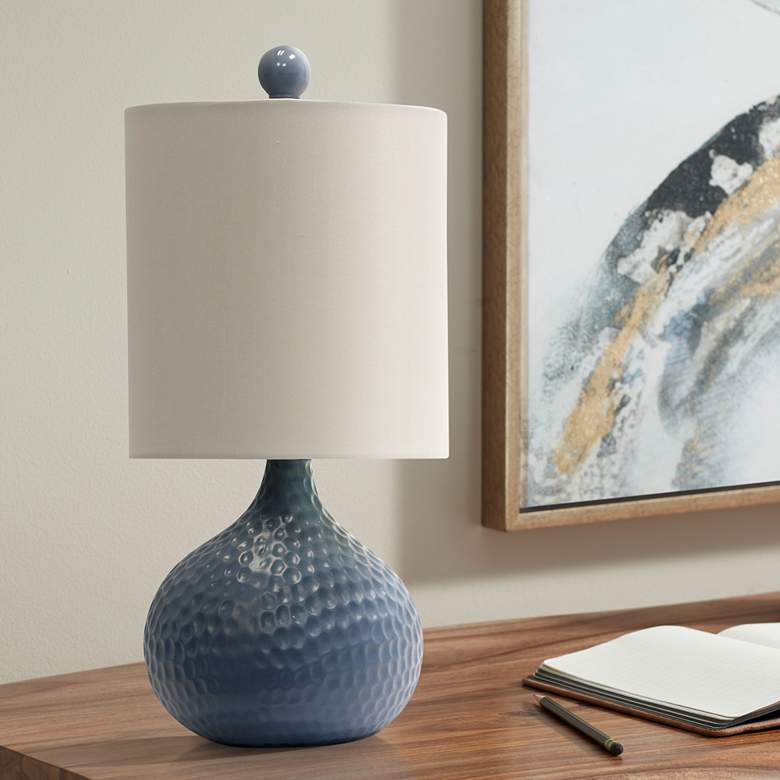 Image 1 Cutler 16 1/2" High Blue Ceramic Accent Table Lamp
