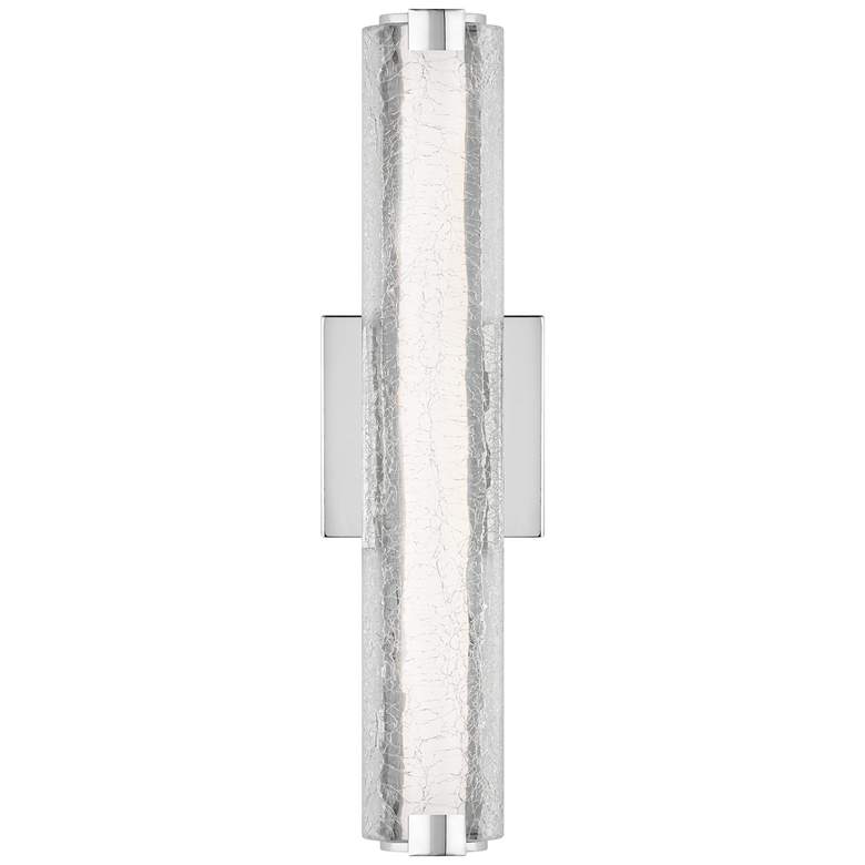 Image 1 Cutler 18" High Chrome and Crackle Glass LED Wall Sconce