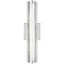 Cutler 18" High Chrome and Crackle Glass LED Wall Sconce