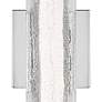 Cutler 18" High Chrome and Crackle Glass LED Wall Sconce
