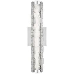 Cutler 18&quot; High Chrome and Rock Glass LED Wall Sconce