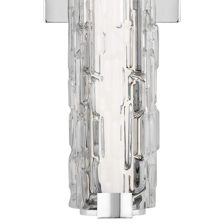 Image 2 Cutler 18" High Chrome and Rock Glass LED Wall Sconce more views