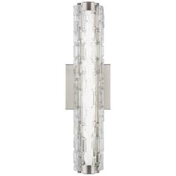 Cutler 18&quot; High Satin Nickel and Rock Glass Wall Sconce