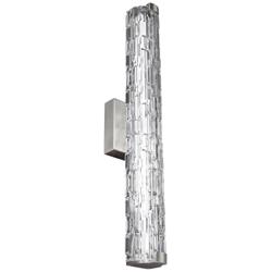 Cutler 24&quot; Wide Satin Nickel and Rock Glass LED Bath Light