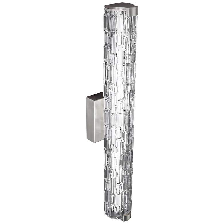 Image 3 Cutler 24" Wide Satin Nickel and Rock Glass LED Bath Light more views