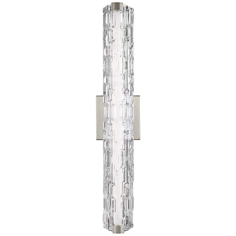 Image 4 Cutler 24" Wide Satin Nickel and Rock Glass LED Bath Light more views