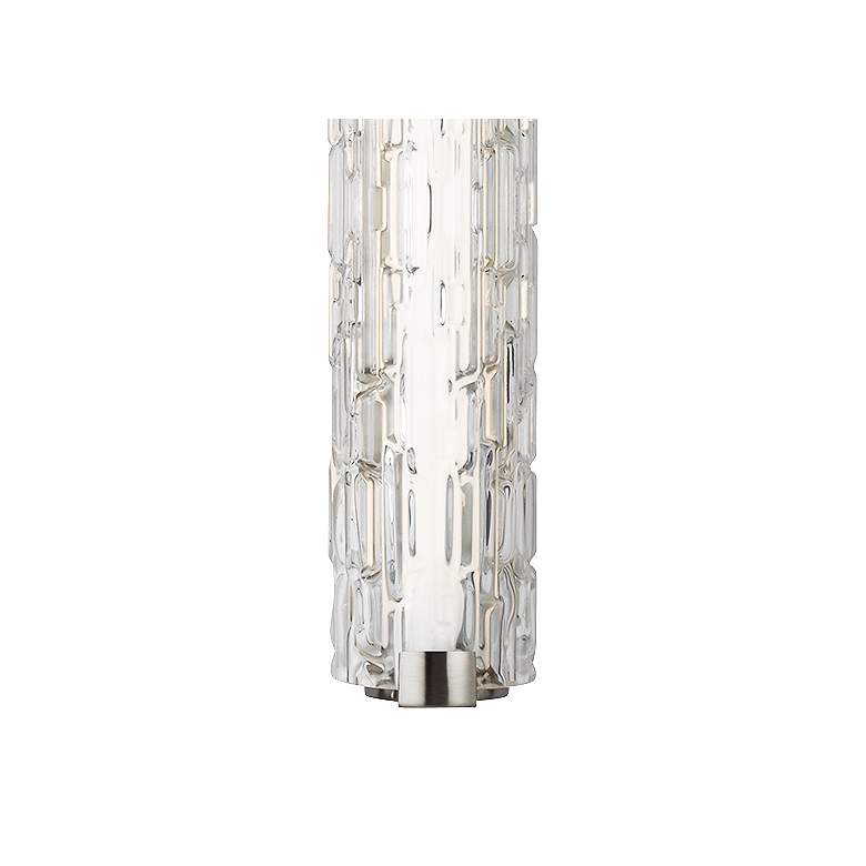 Image 2 Cutler 36 inch Wide Satin Nickel and Rock Glass LED Bath Light more views