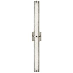 Cutler 36&quot;W Satin Nickel and Crackle Glass LED Bath Light