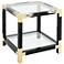 Cutting Edge 25" Wide Glass and Wood Occasional Table