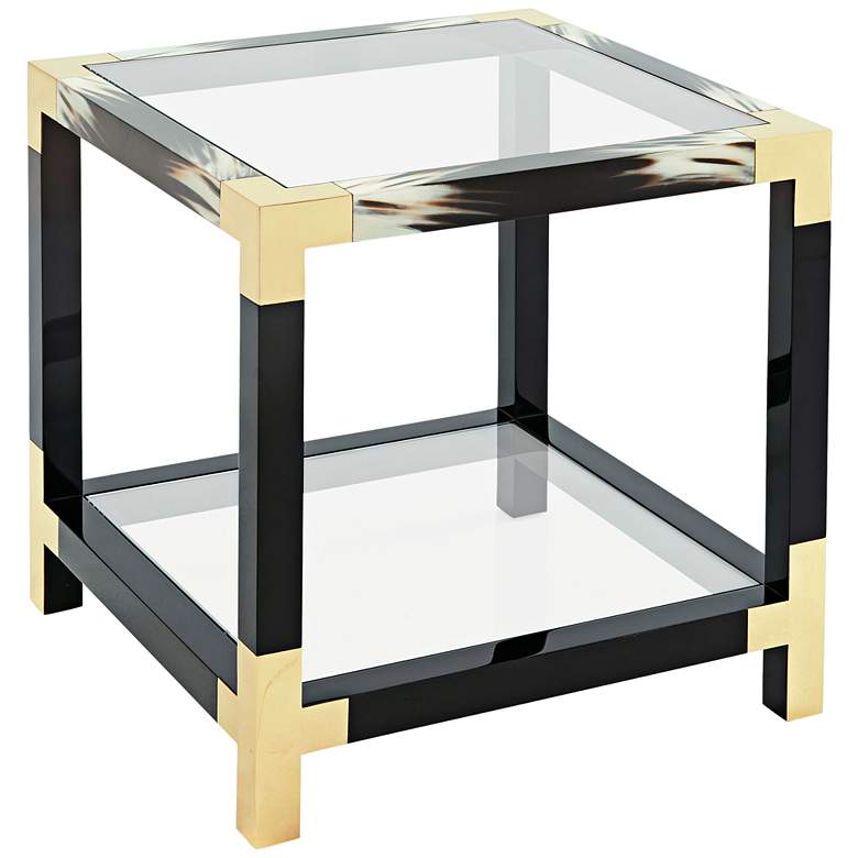 Image 1 Cutting Edge 25 inch Wide Glass and Wood Occasional Table