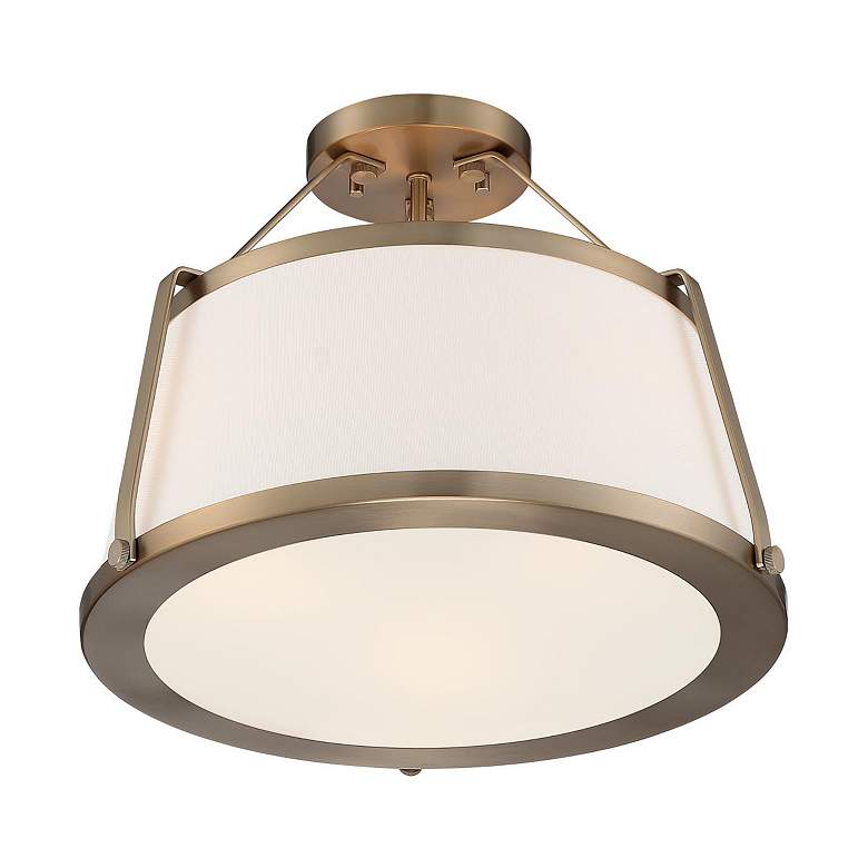 Image 1 Cutty; 3 Light; Semi-Flush Fixture; Burnished Brass Finish