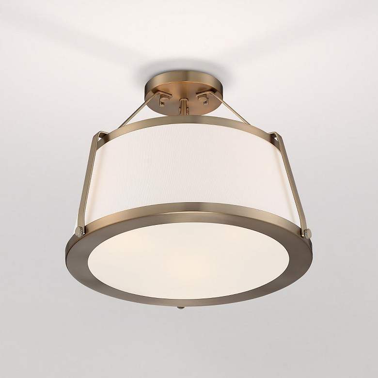 Image 1 Cutty; 3 Light; Semi-Flush Fixture; Burnished Brass Finish