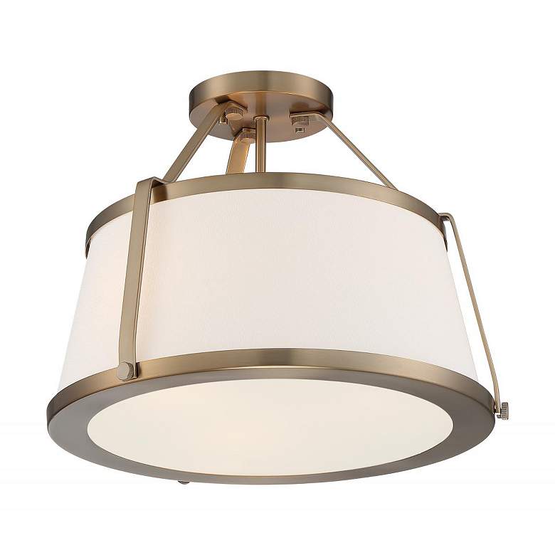 Image 4 Cutty; 3 Light; Semi-Flush Fixture; Burnished Brass Finish more views