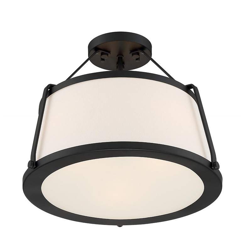 Image 1 Cutty; 3 Light; Semi-Flush Fixture; Matte Black Finish