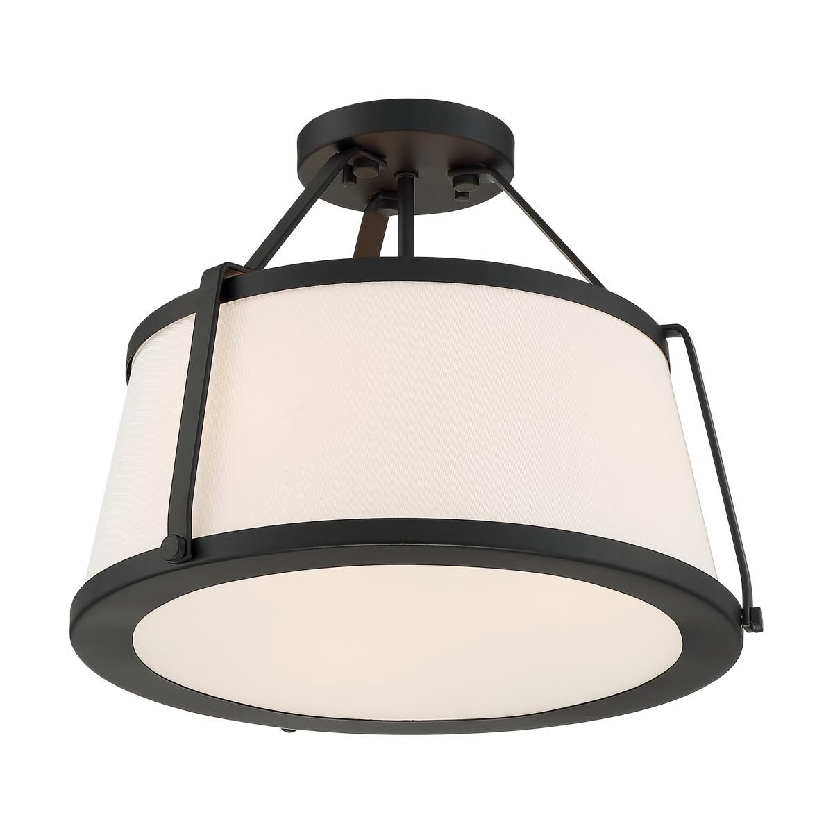 Image 4 Cutty; 3 Light; Semi-Flush Fixture; Matte Black Finish more views
