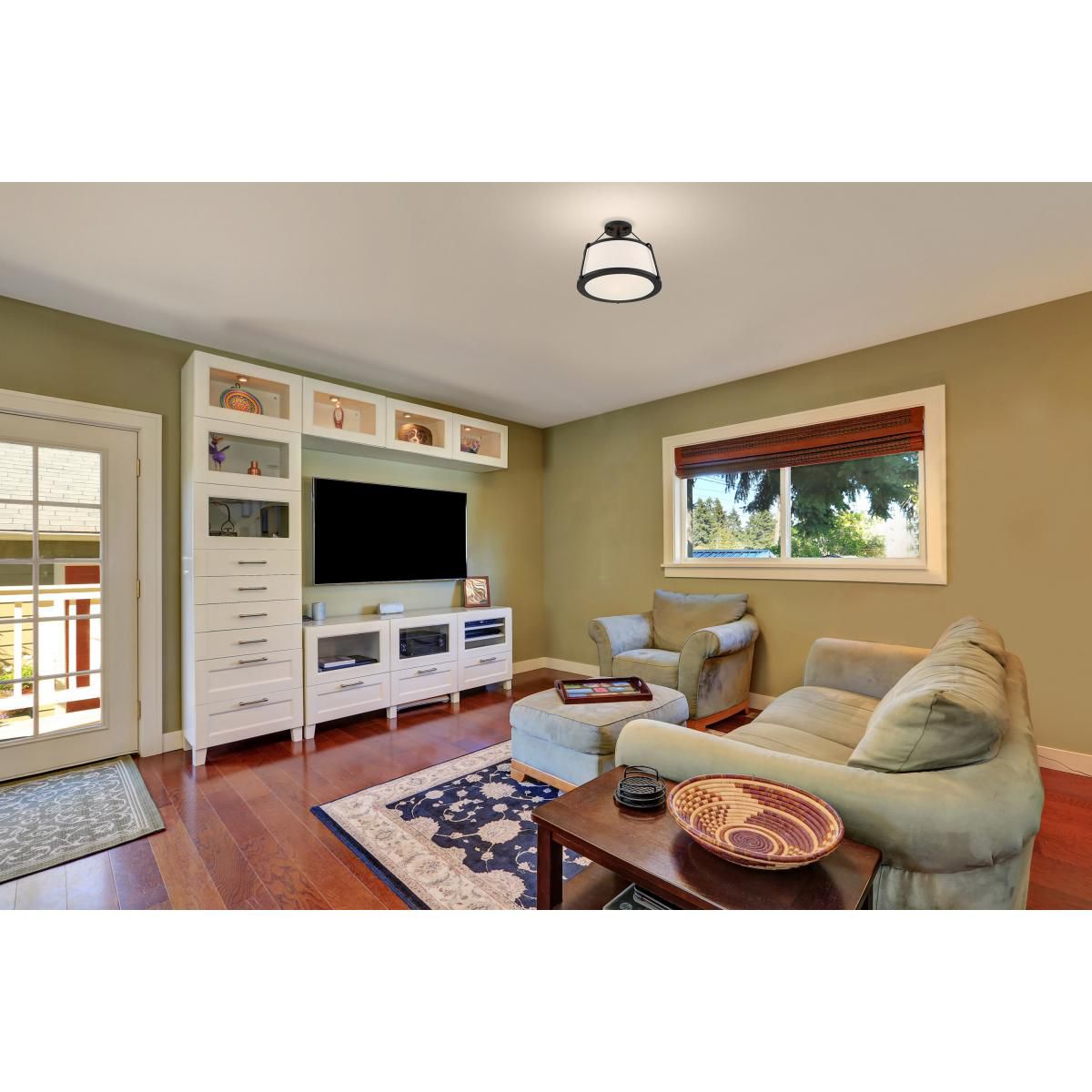 Image 5 Cutty; 3 Light; Semi-Flush Fixture; Matte Black Finish more views