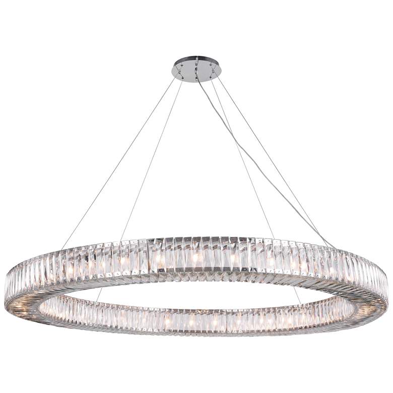 Image 2 Cuvette 63" Wide Chrome and Crystal Pendant Light