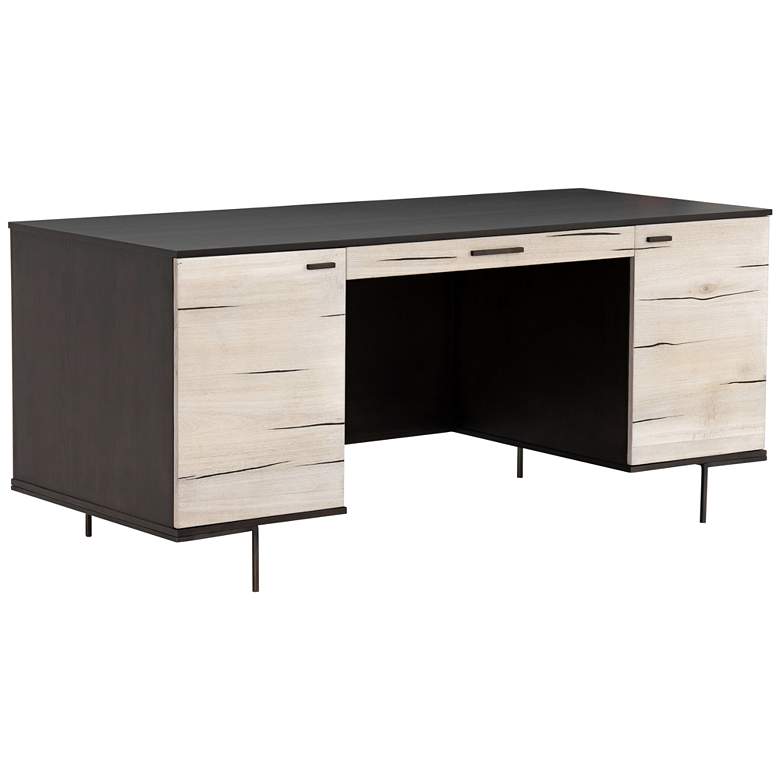 Image 1 Cuzco 70" Wide Bleached Yukas 2-Door Wood Desk