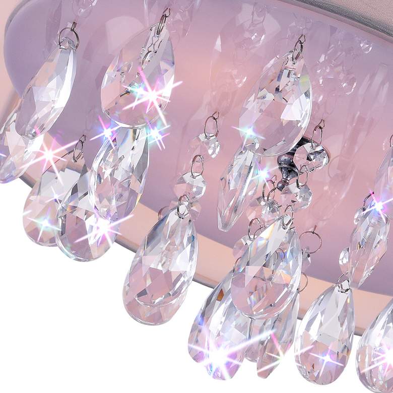Image 2 CWI Dash 14" Wide 3-Light Chrome and Crystal Drum Ceiling Light more views