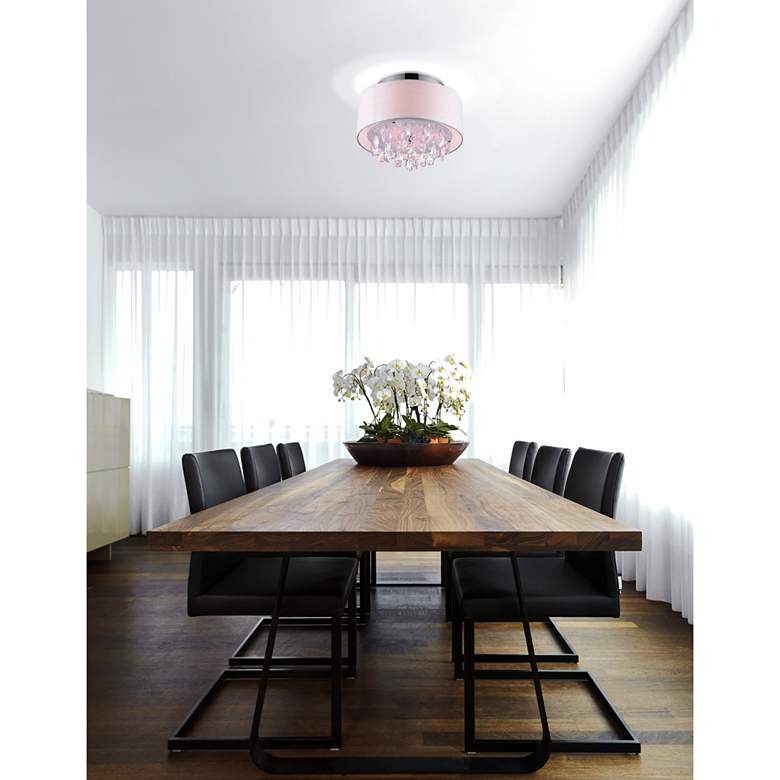 Image 4 CWI Dash 14" Wide 3-Light Chrome and Crystal Drum Ceiling Light more views