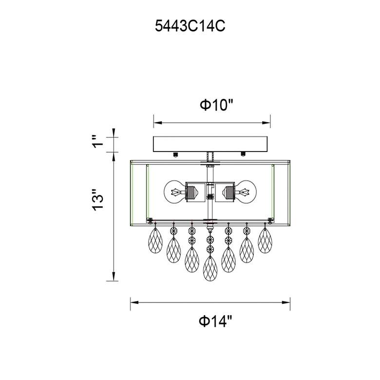 Image 5 CWI Dash 14" Wide 3-Light Chrome and Crystal Drum Ceiling Light more views