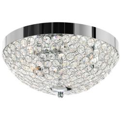 CWI Globe 12" Wide 3-Light Chrome and Glass Bowl Ceiling Light